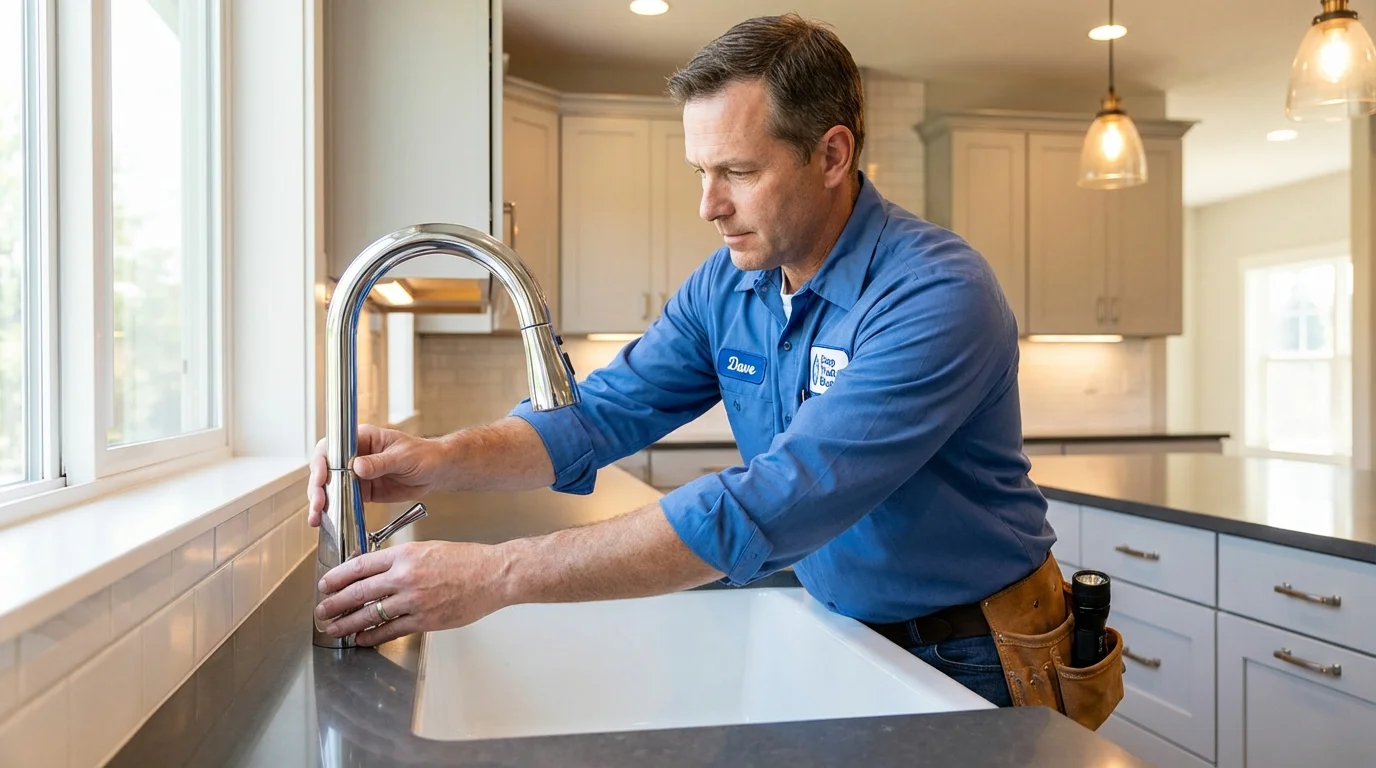 Kitchen faucet installation by Johns Plumbing LLC in Enosburg Falls