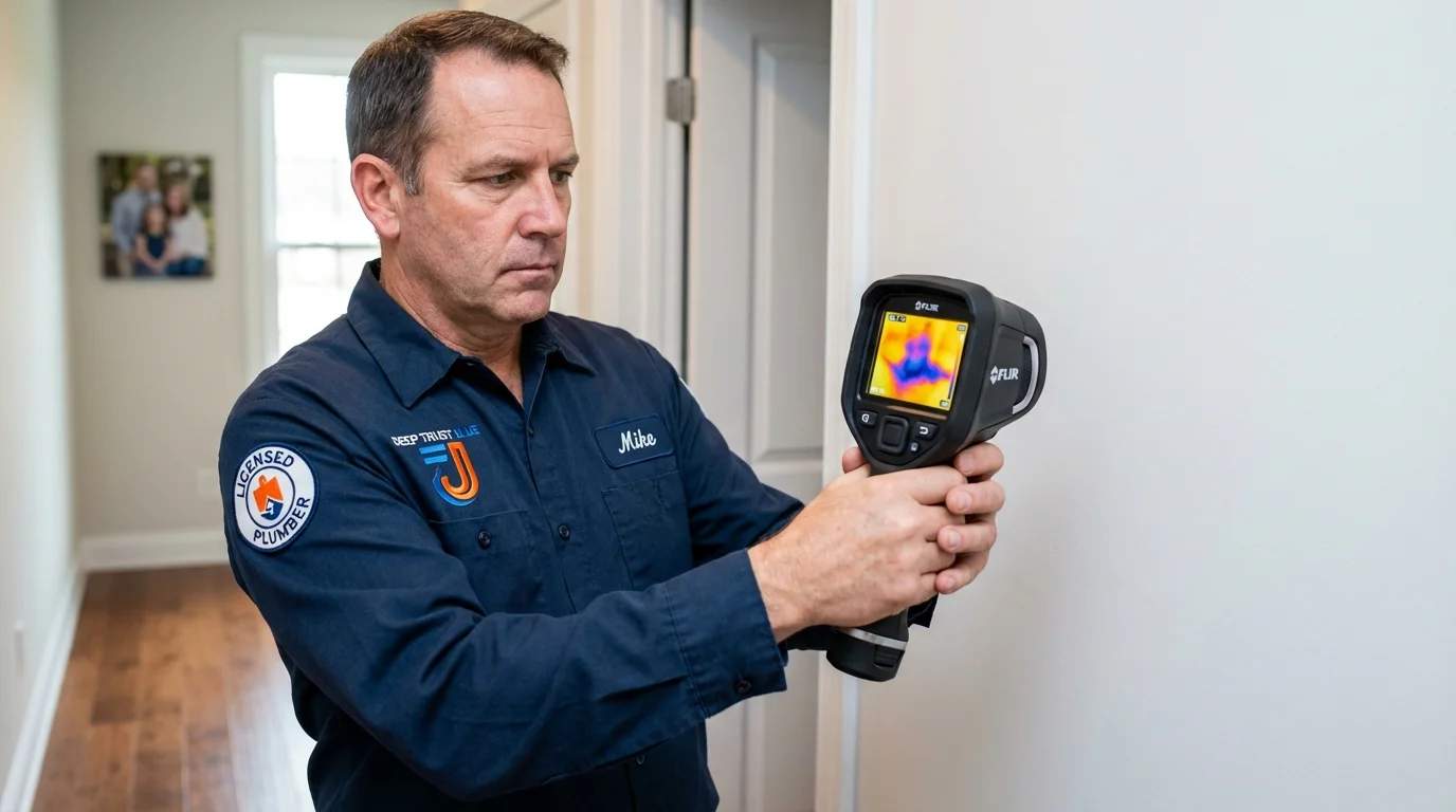 Thermal imaging leak detection by Johns Plumbing LLC in Enosburg Falls