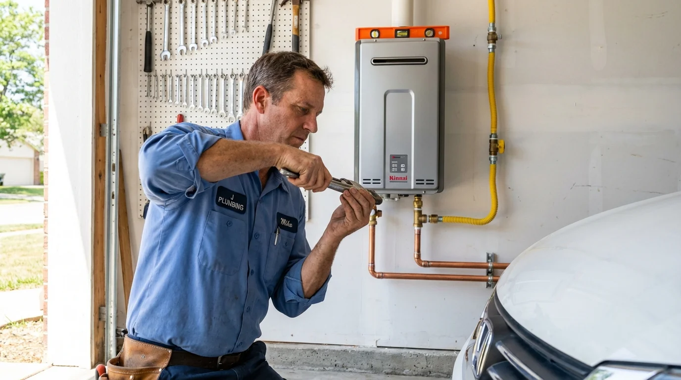 Tankless water heater installation by a Johns Plumbing LLC plumber in Enosburg Falls